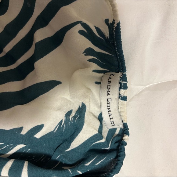 Karina Grimaldi Greeb and White Leaf Halter Dress - Picture 3 of 3